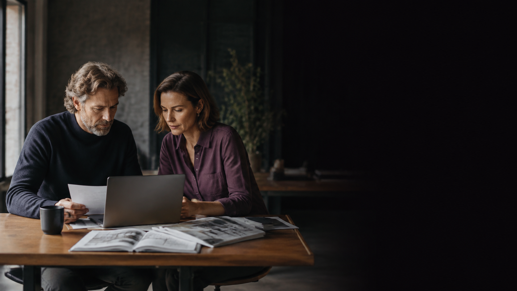 Business partners working through a shared decision